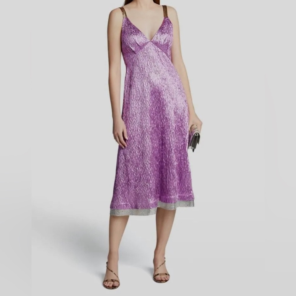 Rachel Comey Sala Sleeveless Jacquard Midi Cocktail Dress, Purple, Sz S